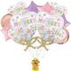 Premium Daisy Chain Mother's Day Foil Balloon Bouquet with Balloon Weight, 13pc